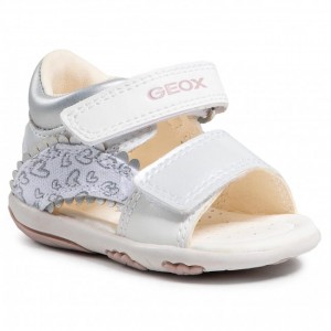 Sandale Geox B Sandal Nicely White Silver Sandale Geox B Sandal Nicely White Silver