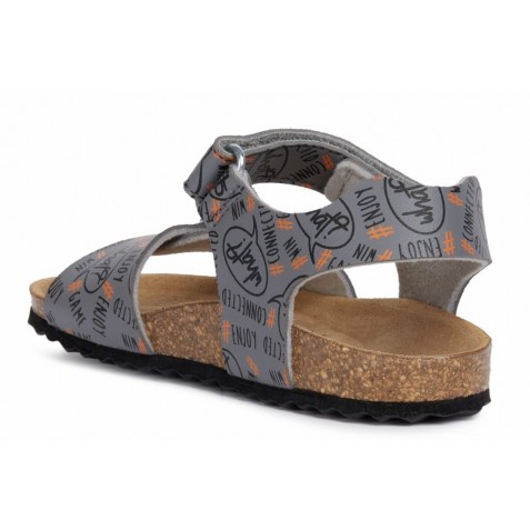 Sandale Geox J Ghita Boy Grey Flu Orange