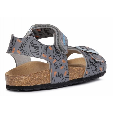 Sandale Geox J Ghita Boy Grey Flu Orange