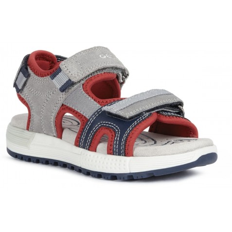 Sandalele Geox J Alben Boy Grey Copii Piele Ecologica Bleumarin