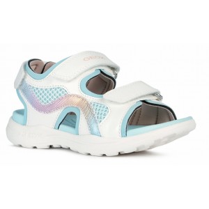 Sandale Geox J Vaniett Girl White Aqua Sandale Geox J Vaniett Girl White Aqua