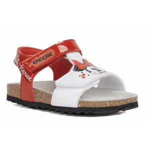 Sandale Geox B Chalki Girl Red White Sandale Geox B Chalki Girl Red White