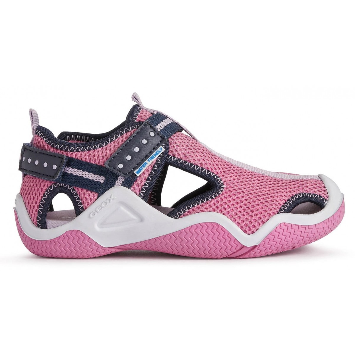 Sandale Geox J Wader J1508A 01454 C8NF4 Fuchsia Navy Copii, Piele