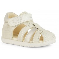 Sandale Geox Macchia Girl B254WB 007NF C1Q1N Off White Lt Silver