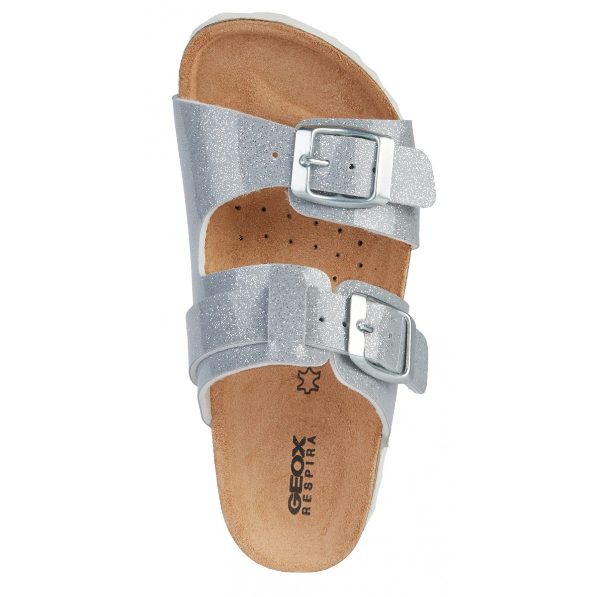 Şlapi Geox J Adriel Girl J358ME 000KC C1007 Silver Copii, Argintiu