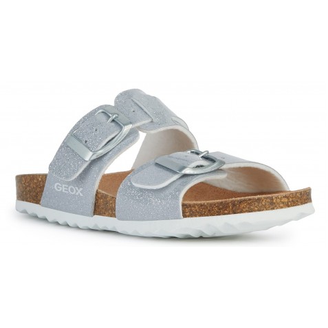 Şlapi Geox J Adriel Girl J358ME 000KC C1007 Silver