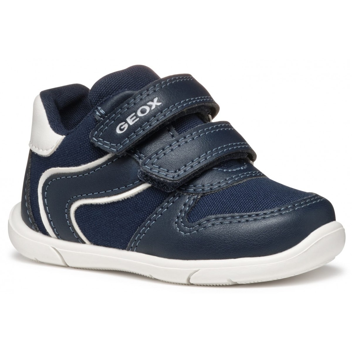 Sneakers Geox B Zapito B556CA 05410 C4211 Navy White Copii, Piele