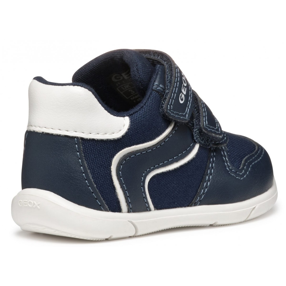 Sneakers Geox B Zapito B556CA 05410 C4211 Navy White Copii, Piele