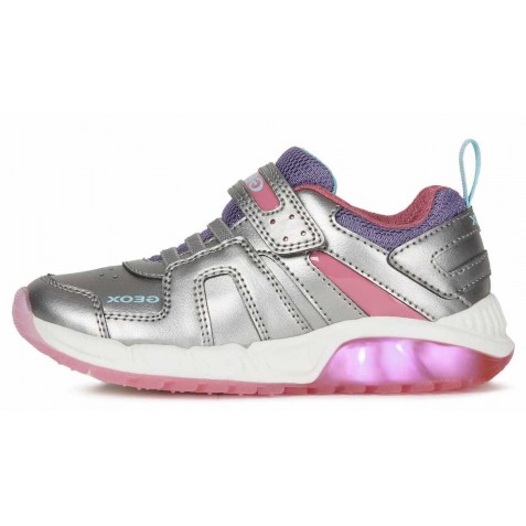 Sneakers Geox J Spaziale Girl Dark Silver Fuchsia Sneakers Geox J Spaziale Girl Dark Silver Fuchsia