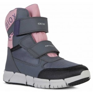 Cizme de zapadă Geox J Flexyper Girl Grey Rose Cizme de zapadă Geox J Flexyper Girl Grey Rose