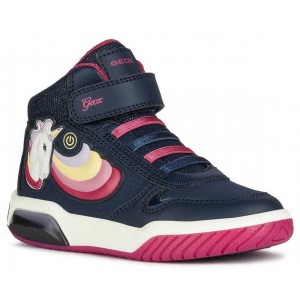 Ghete Geox J Inek Girl Navy Fuchsia Ghete Geox J Inek Girl Navy Fuchsia