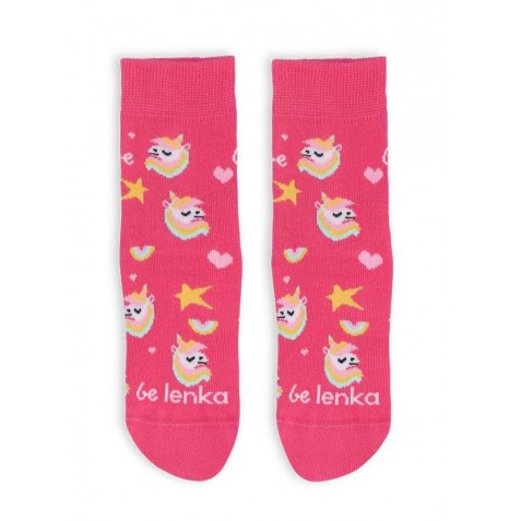 Șosete Barefoot Be lenka Crew Unicorn BubleGum Pink Kids