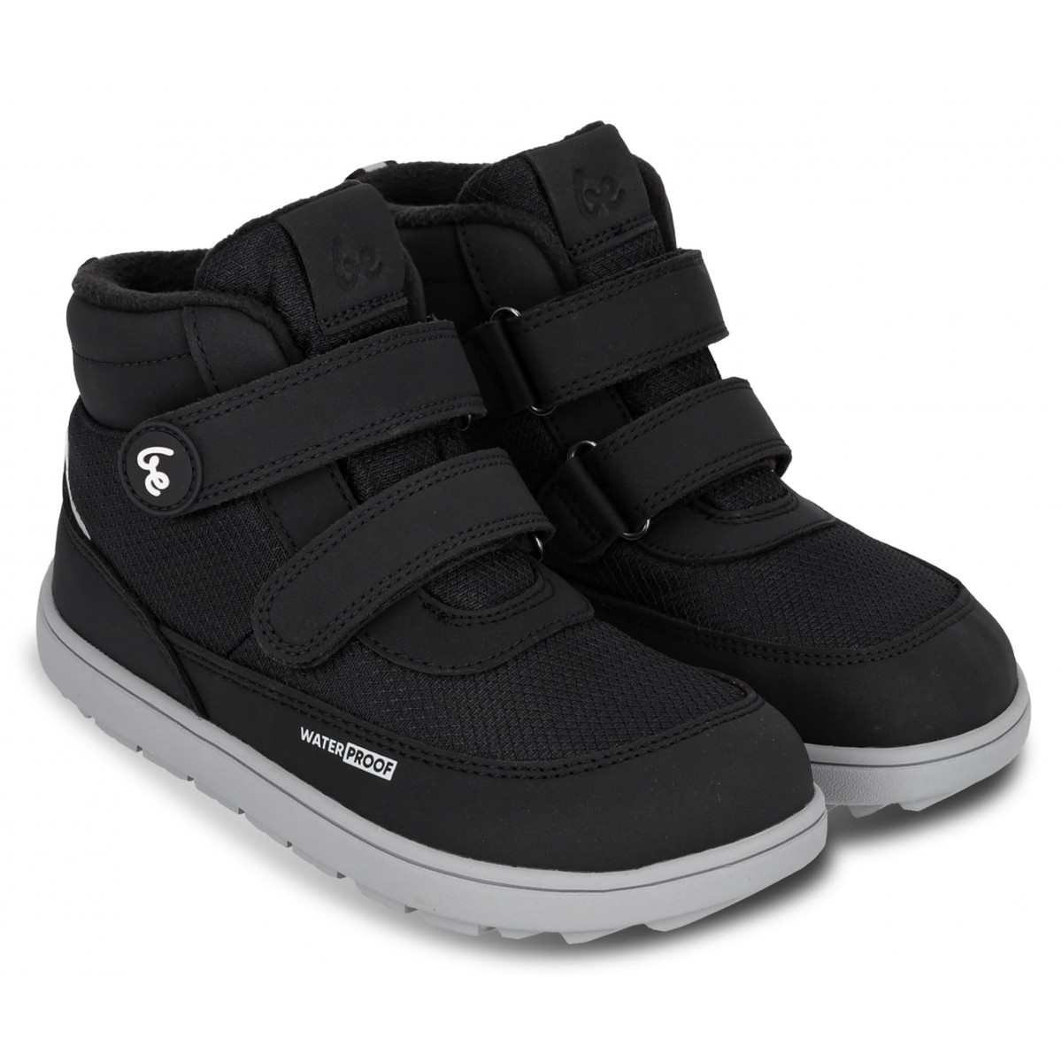 Ghete impermeabile barefoot Be Lenka Zippu Kids Black Grey, Copii