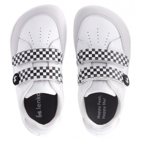 Sneakers barefoot Be Lenka Energise Kids White Checkerboard